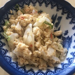 冷凍絹豆腐&チャーハンの素でで炒り豆腐